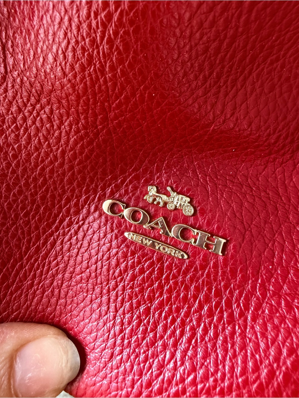 COACH Pennie Red Pebbled Leather Shoulder Crossbody Bag 6152 NEW - Picture 15 of 16